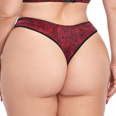 Fancy Flower Print Thong Panty