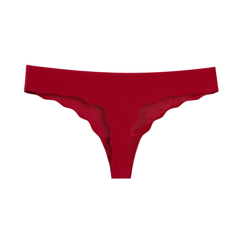 Wavy Cut Thong Panty Seamless Underwear