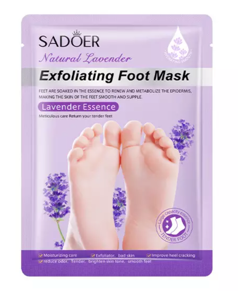 Heavencare: Sadoer Lavender Milk Foot Exfoliating Mask- 1 pair