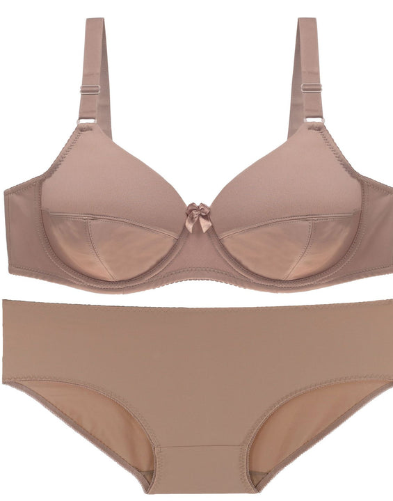 Curvy & Comfy Full Coverage Underwire Bra and Brief Panty Set